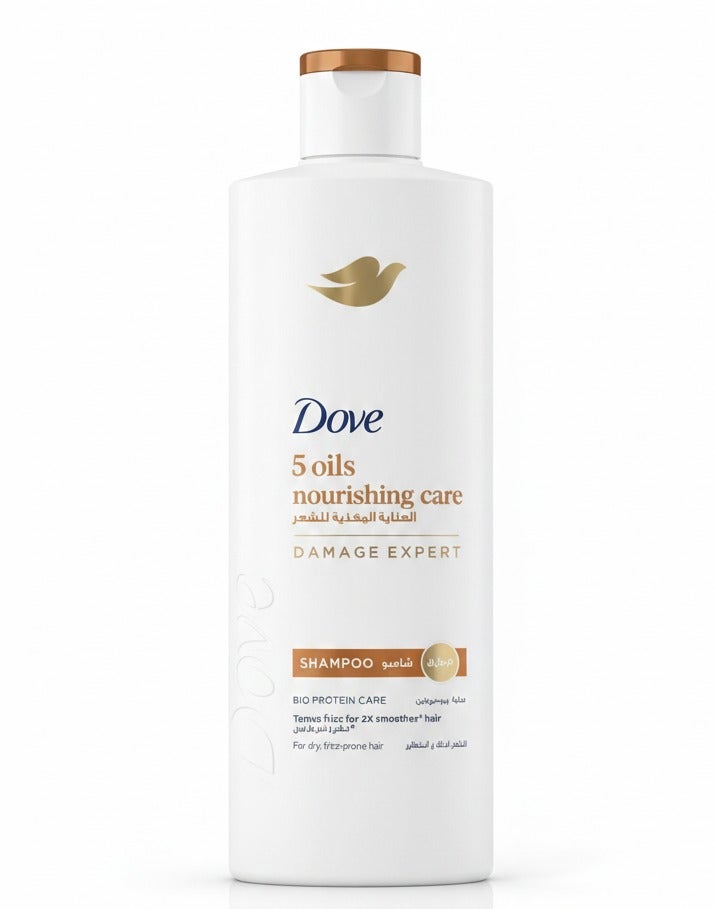 شامبو دوف للعناية المغذية بخمسة زيوت - عناية بالبروتين الحيوي للشعر الجاف والمجعد - 400 مل